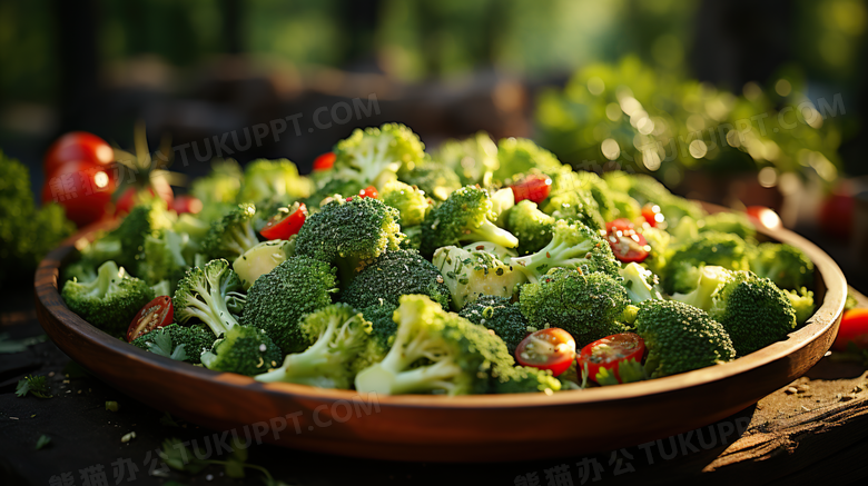 蔬菜沙拉花菜减脂轻食健康饮食素食摄影图
