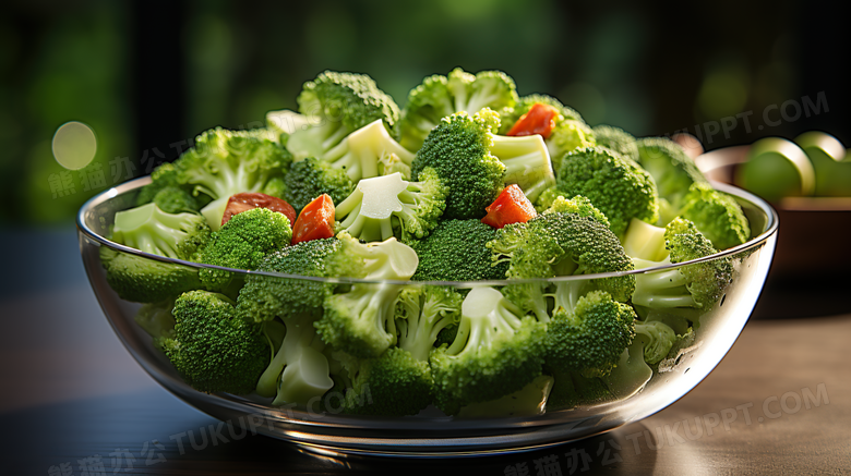 蔬菜沙拉花菜减脂轻食健康饮食素食摄影图