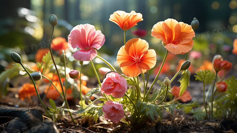 色彩缤纷的鲜花摄影图