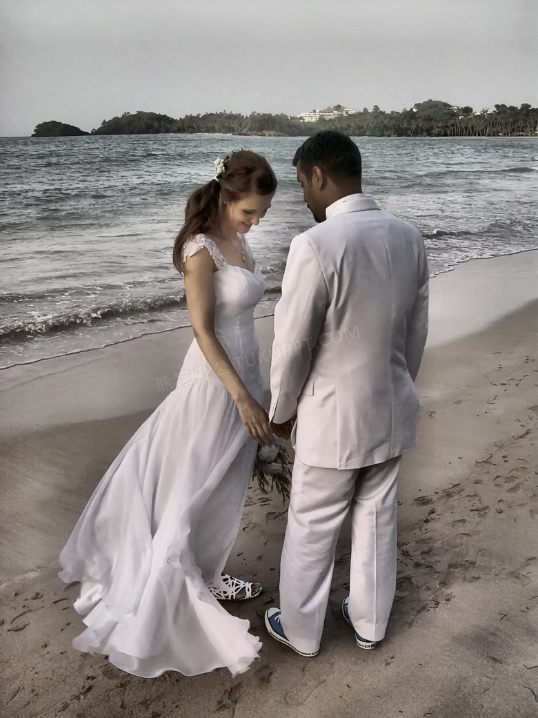 欧美海边婚纱摄影图片