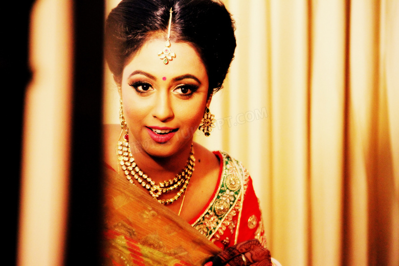 印度装古典美女图片