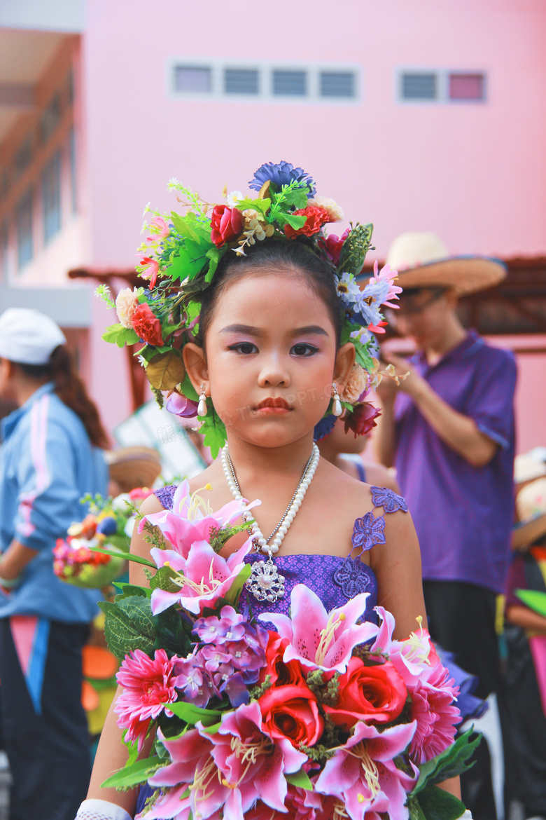 鲜花小美女图片