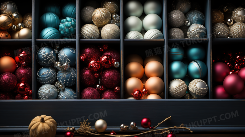 圣诞节彩色的圣诞装饰球图片