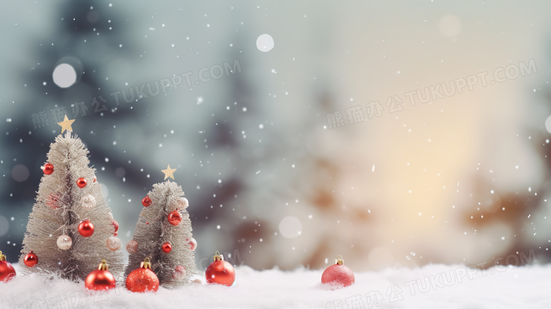 圣诞装饰冬季雪景图片