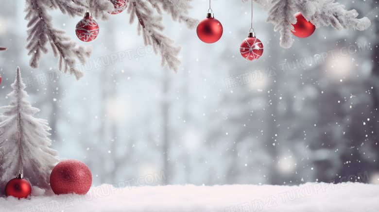 圣诞装饰冬季雪景图片