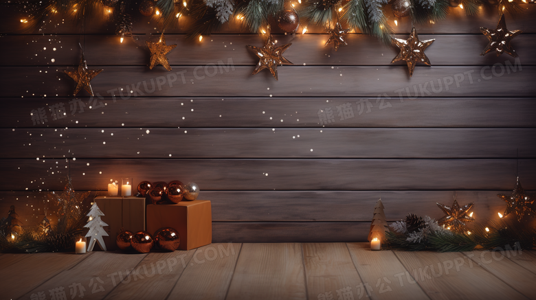 木质圣诞装饰边框图片