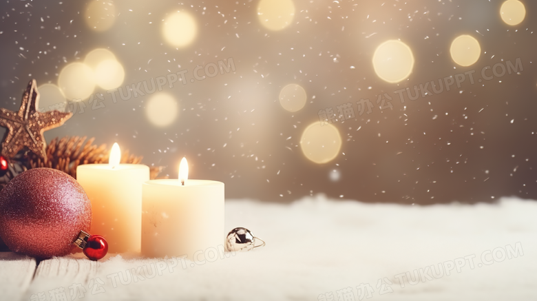 温暖圣诞节蜡烛烛光图片