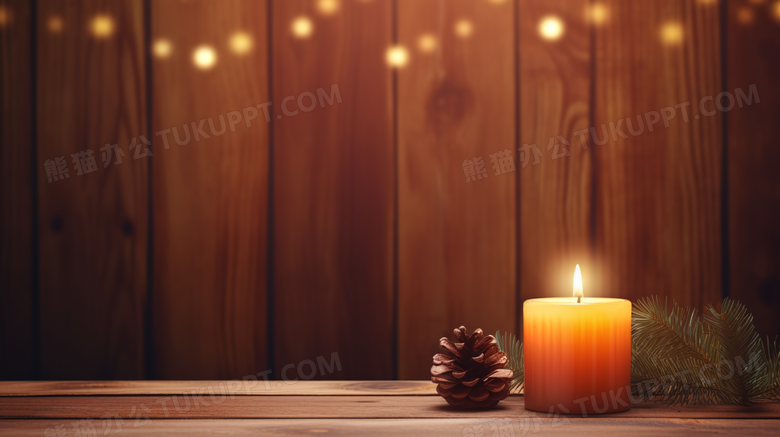 圣诞装饰蜡烛灯光图片