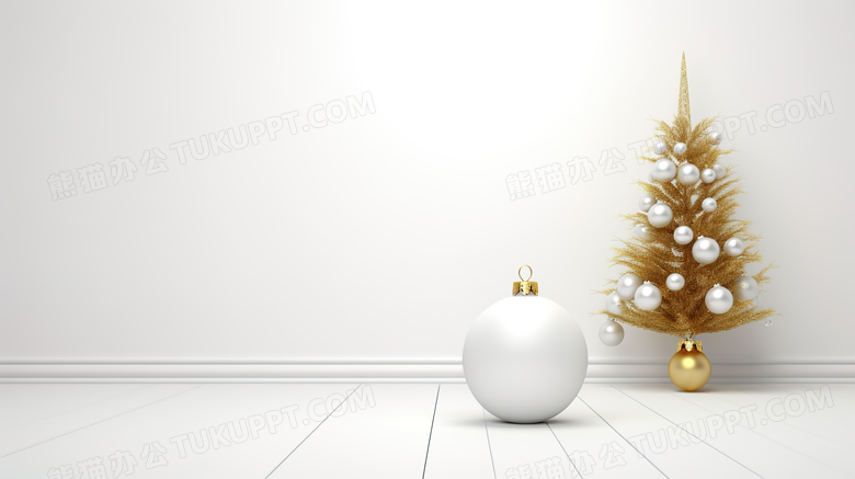 白色背景简约圣诞节装饰图片