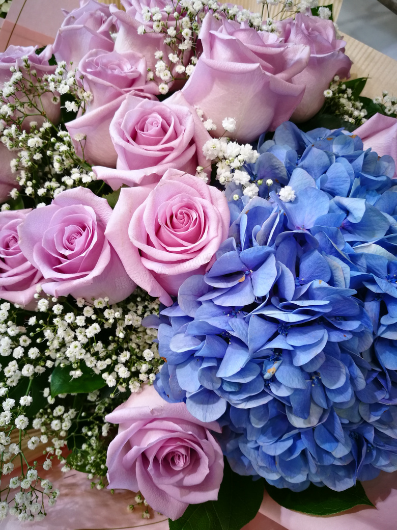 婚礼粉色玫瑰花束图片