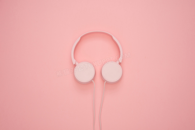 头戴式粉色音乐耳机图片