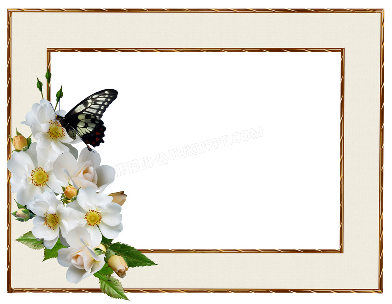蝴蝶鲜花金属相框图片