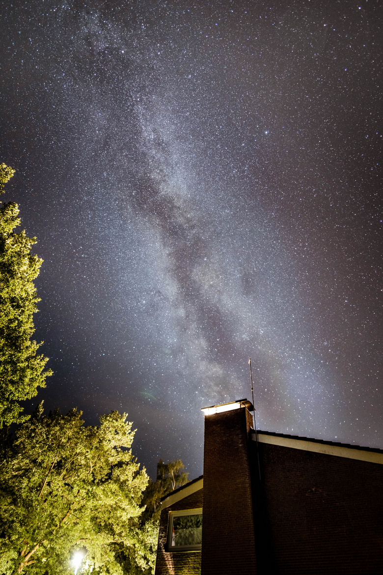 農村夜晚星空真實圖片