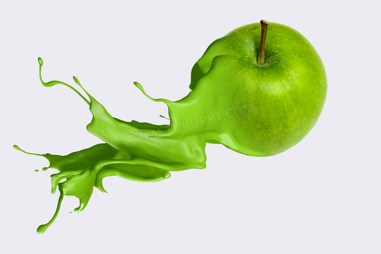 另类创意绿色苹果图片