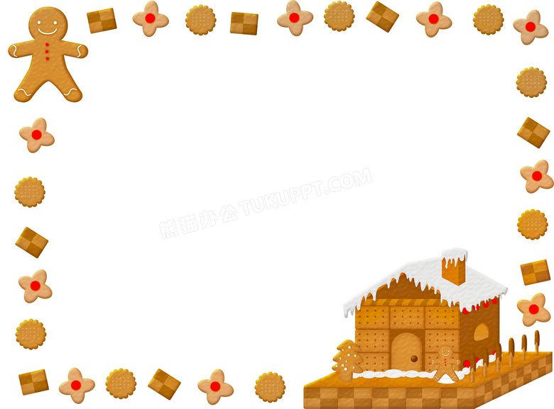 圣诞姜饼边框背景图片