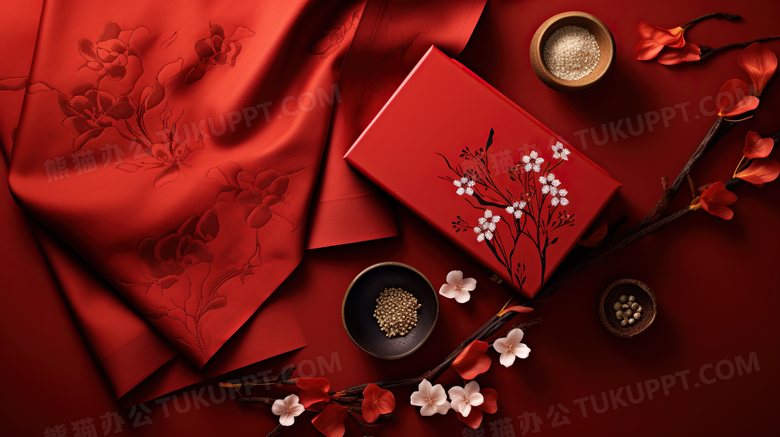 新年红色礼盒陈列图片