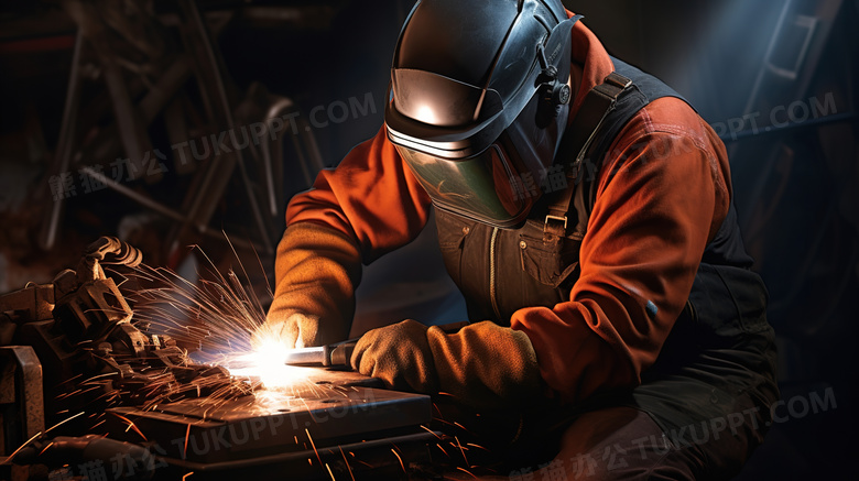 工厂电焊工在用电焊维修