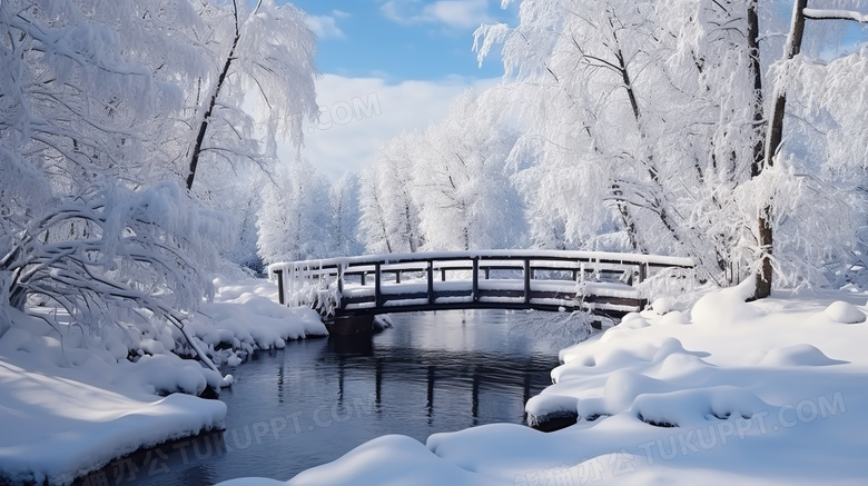 冬天雪地风景图片