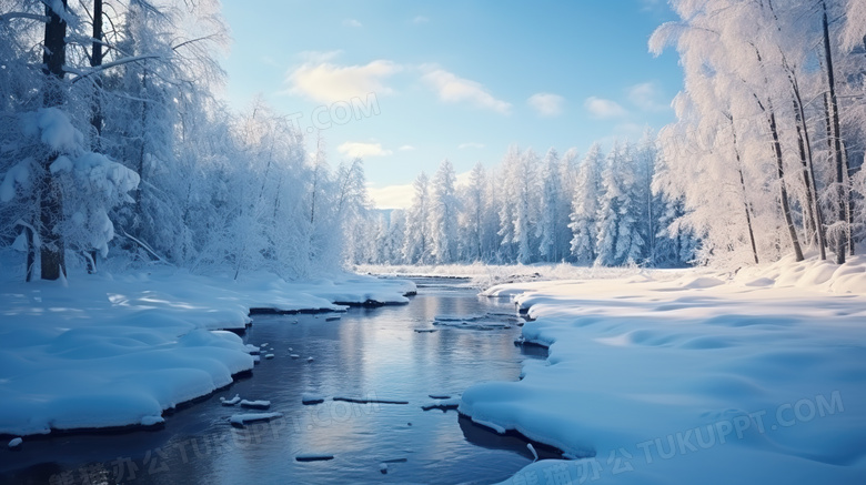 冬天雪地风景图片