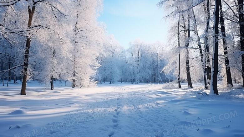 冬天雪地风景图片