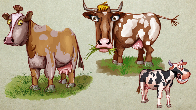 卡通奶牛背景图片
