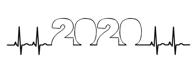 2020心电图创意数字图片