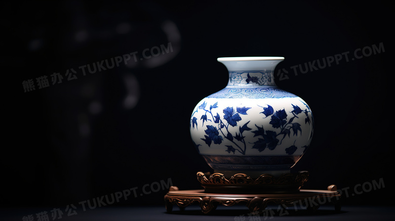 古典雅致中国风青花瓷花瓶图片