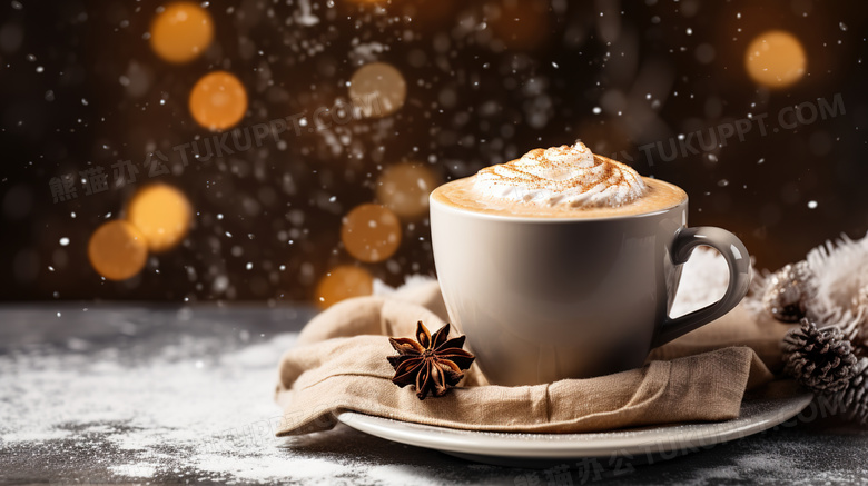 冬季桌面咖啡杯子图片