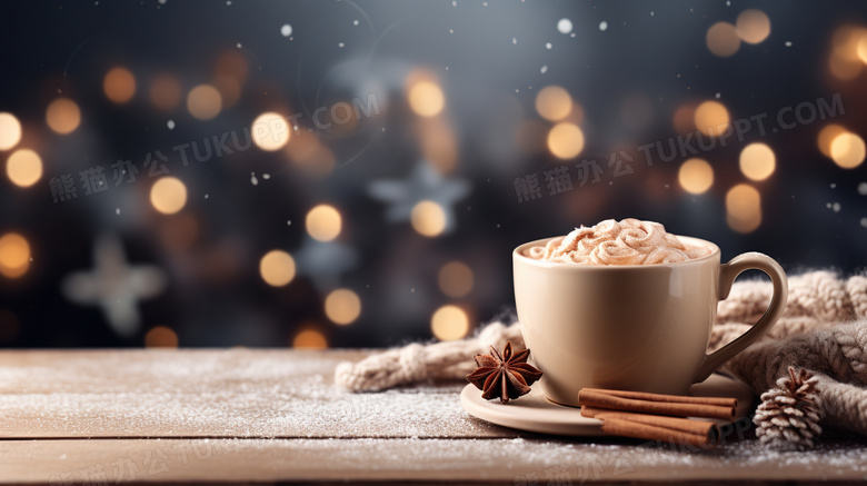 冬季桌面咖啡杯子图片