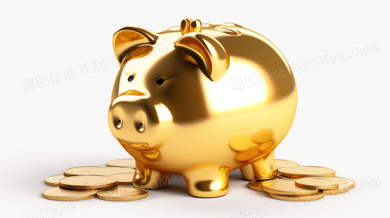 投资理财银行储蓄小猪存钱罐图片