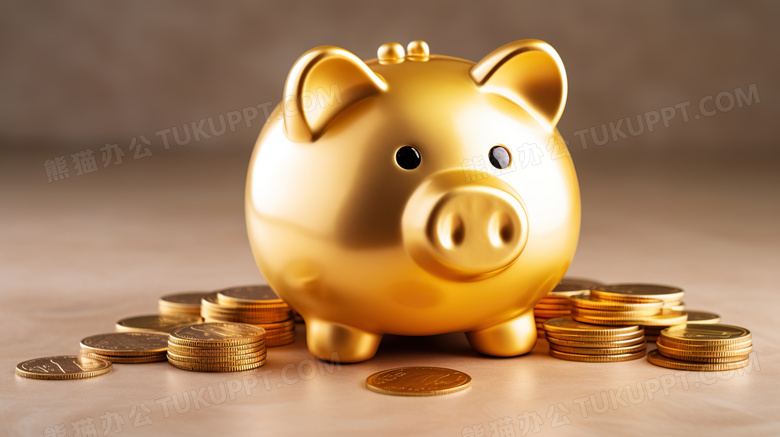 投资理财银行储蓄小猪存钱罐图片
