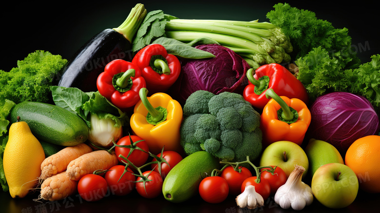 彩色新鲜果蔬食物图片