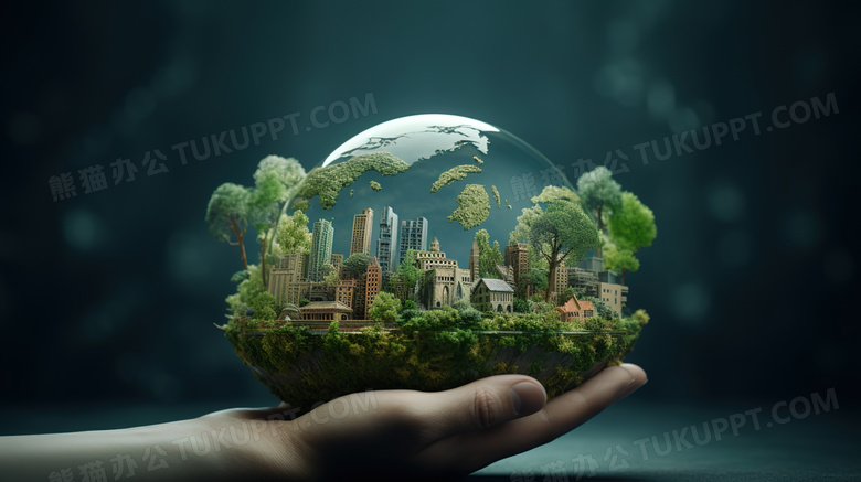 绿色生态地球创意图片