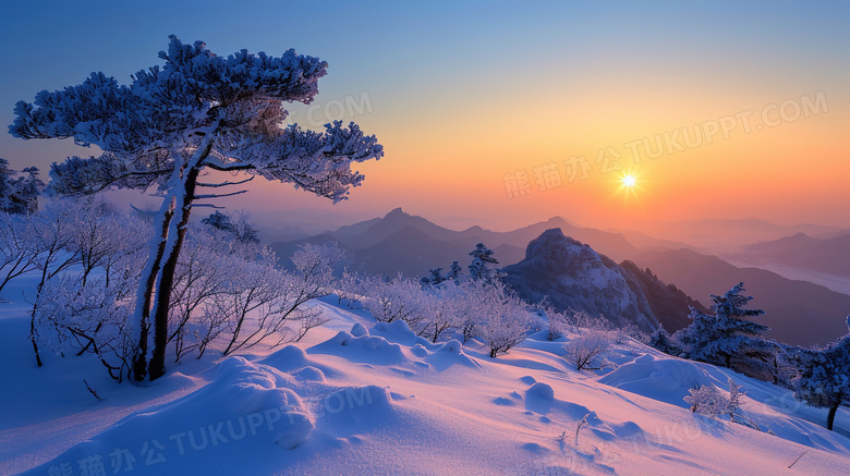 吉林长白山冬季雪景图片