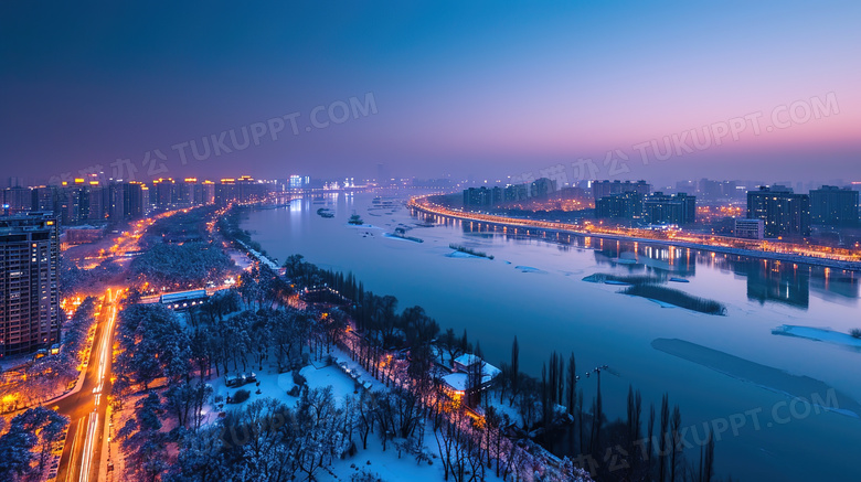 哈尔滨冬季松花江雪景图片