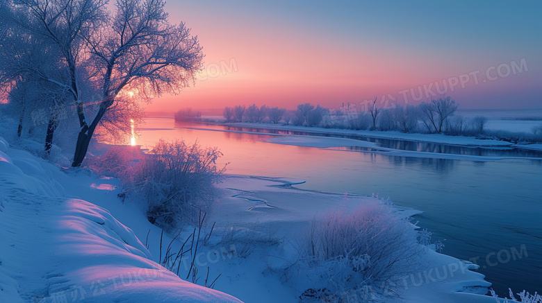 哈尔滨冬季松花江雪景图片