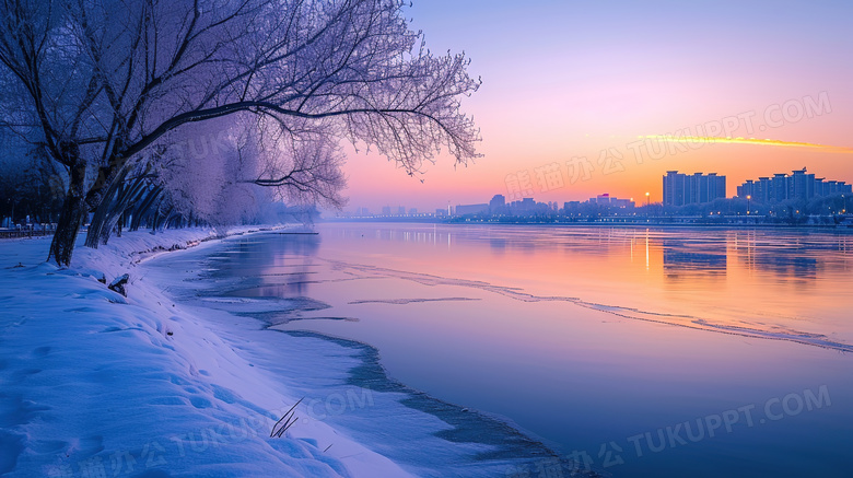 哈尔滨冬季松花江雪景图片