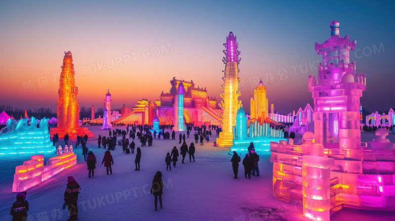 哈尔滨冬季冰雪大世界风景图片