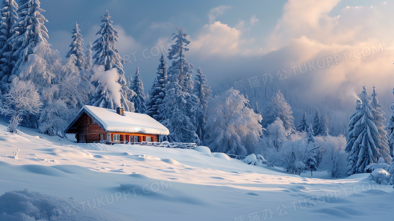 冬季东北木屋雪景图片