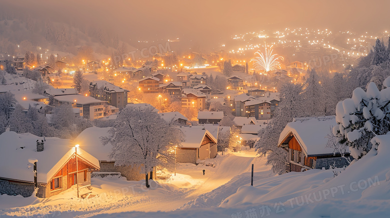 东北冬季温暖雪乡风景图片