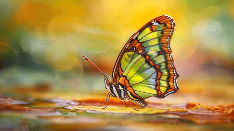 一只色彩鲜艳的蝴蝶图片