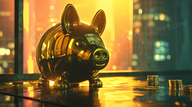 小猪储钱罐理财商务图片