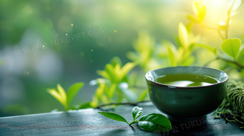 绿色春季小清新绿茶图片