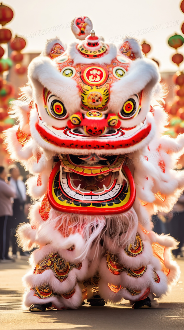 中国传统民俗活动舞狮表演图片