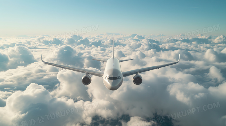 白色物流航空运输飞机图片