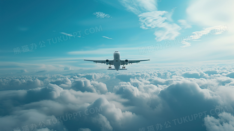 蓝天白云物流航空运输飞机背景