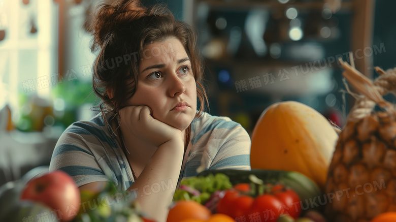 素食日减肥的女人图片