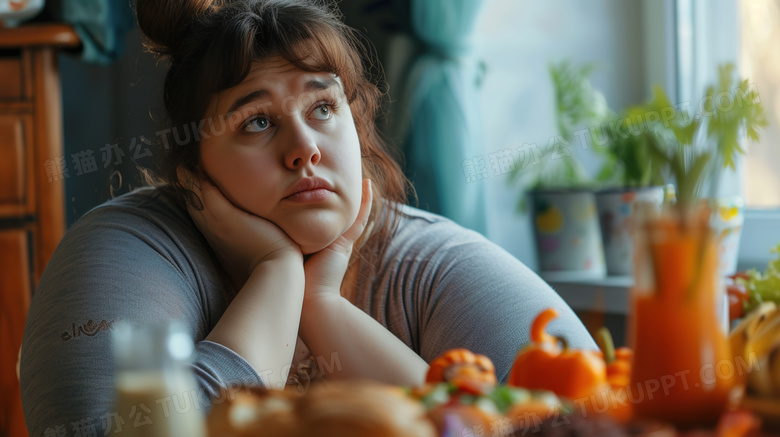 素食日减肥的女人图片