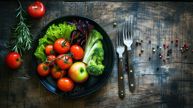 素食日果蔬拼盘摄影图片