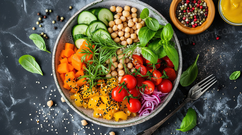 彩色新鲜素食日蔬菜摄影图片